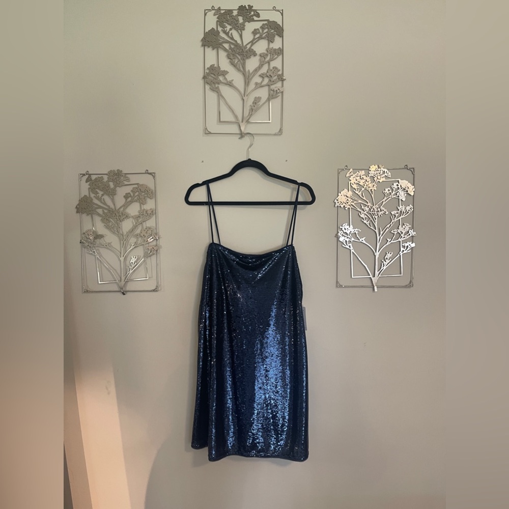 NWT sequin Free People mini dress-Navy XL